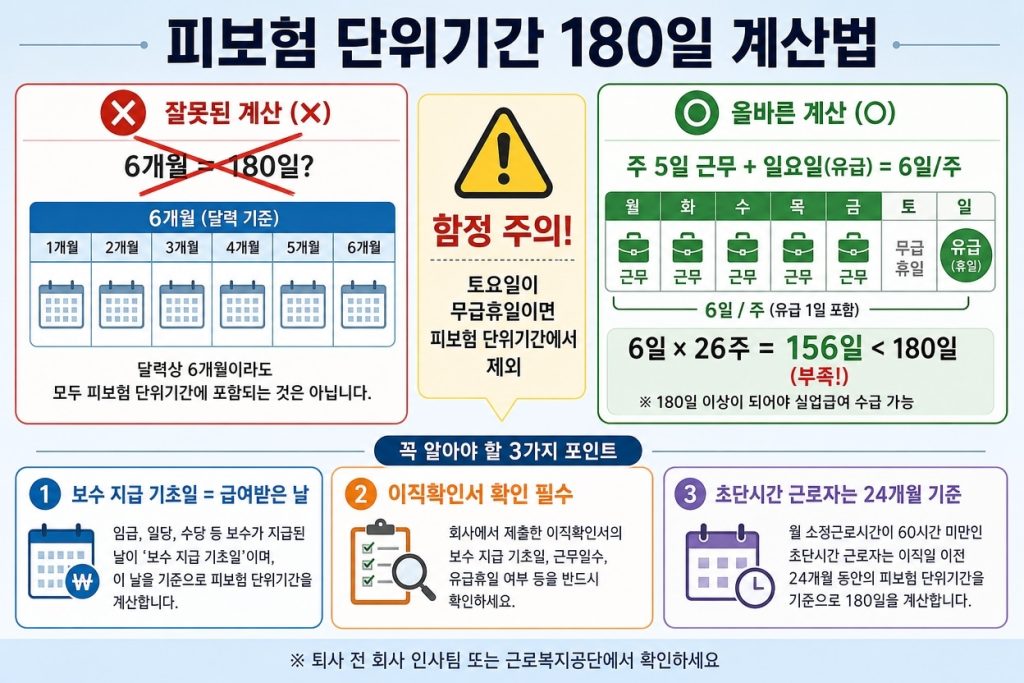 실업급여 피보험 단위기간 계산법