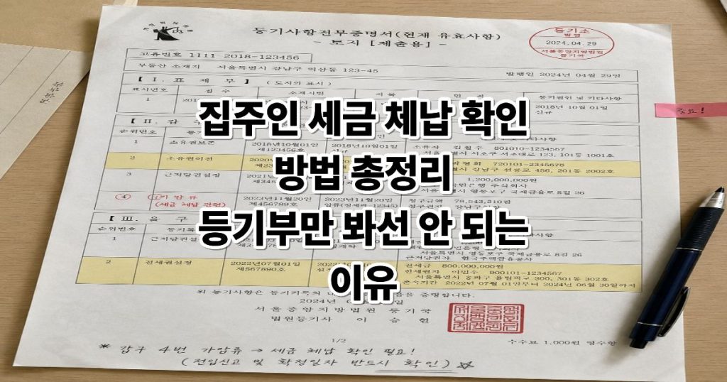 집주인 세금 체납 확인